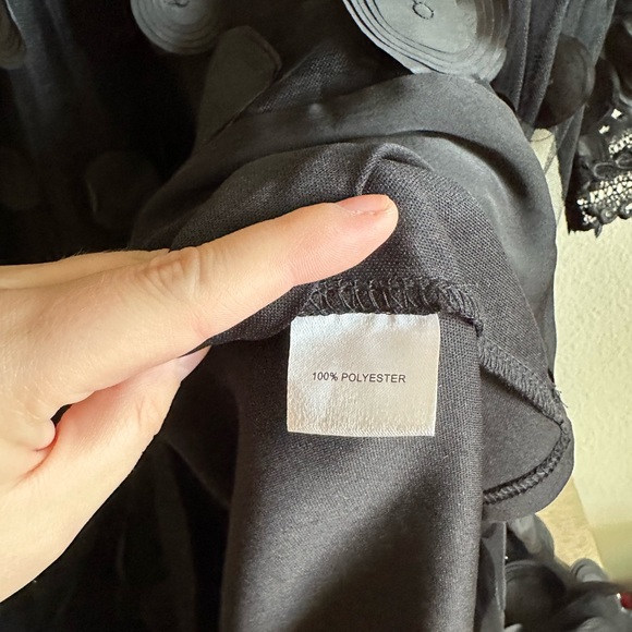 Dainty Jewells Black Polka Dot Applique Midi Dress - Picture 8 of 15